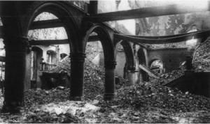 Louvain University Library, destroyed by  the German army in late August 1914.