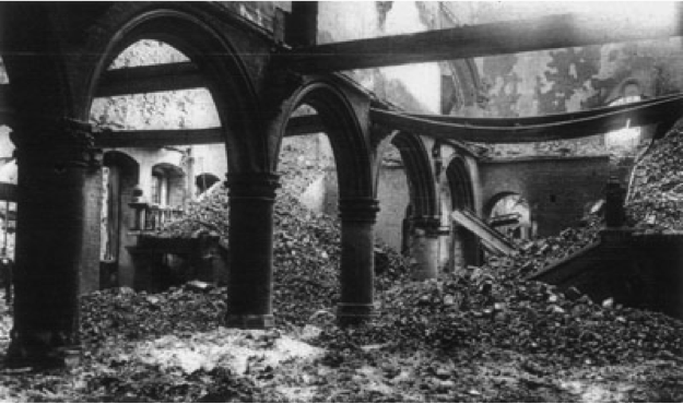 Louvain University Library, destroyed by the German army in late August 1914.